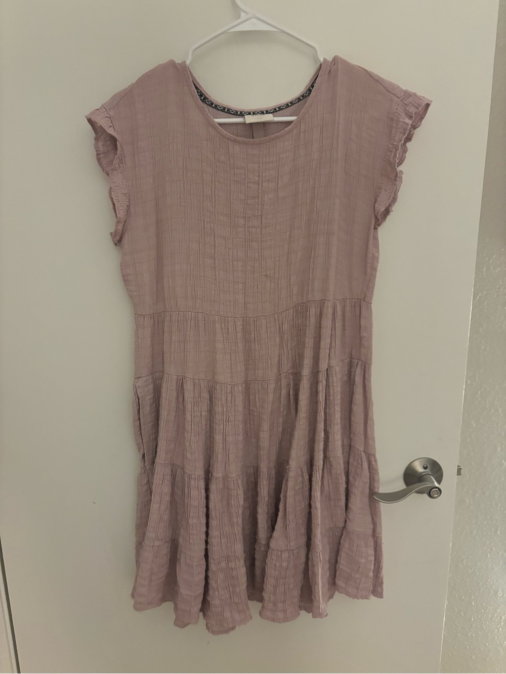 Knox Rose Dusty Pink Textured Tiered Dress